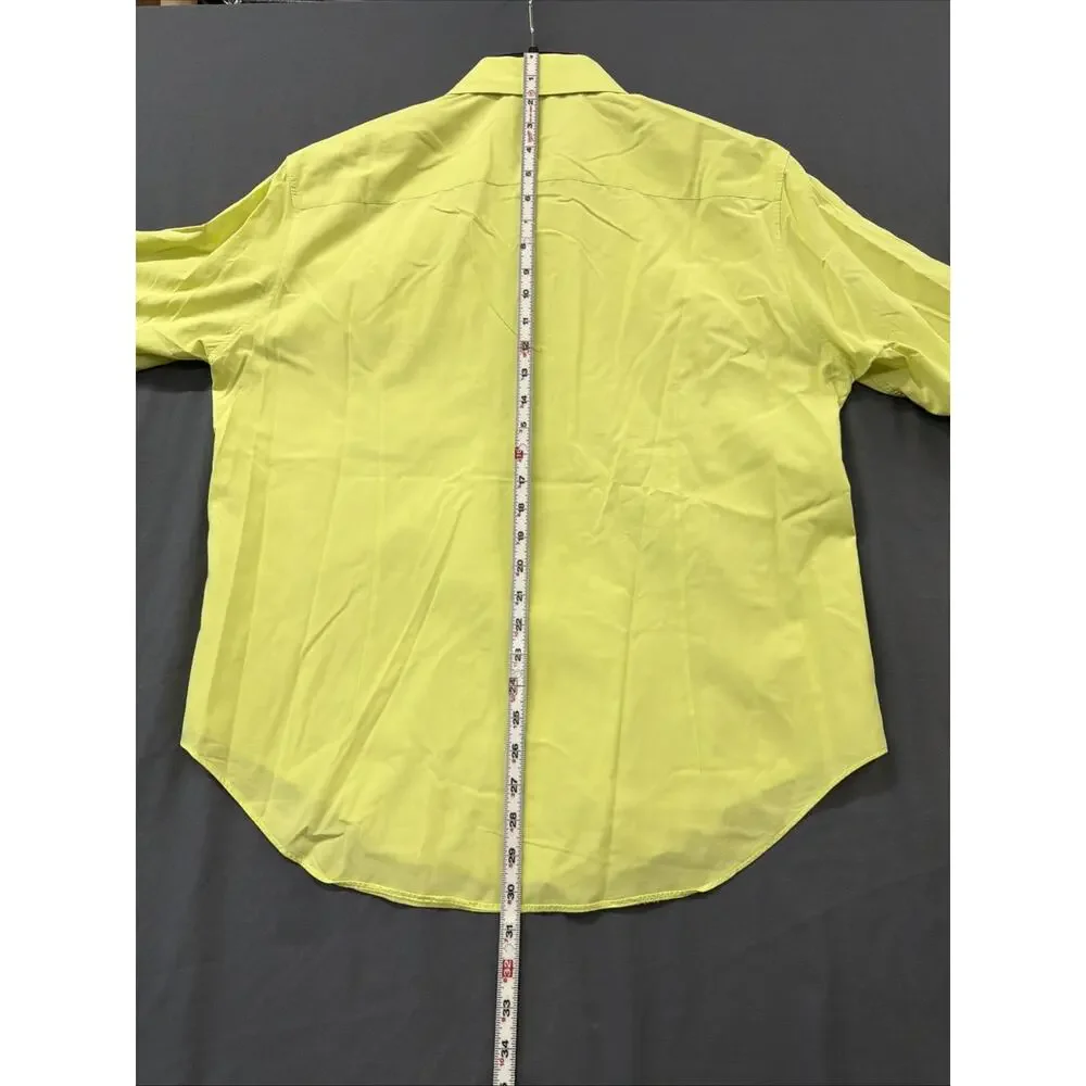 Calvin Klein Men Dress Shirt CITRON Size 16.5-32/33 Long Sleeve 100% Cotton NWT